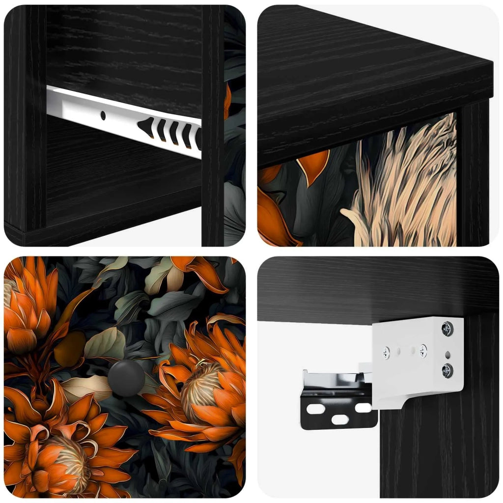 Mobiletto da comodino a parete LOCHEM Rovere Nero 8007435