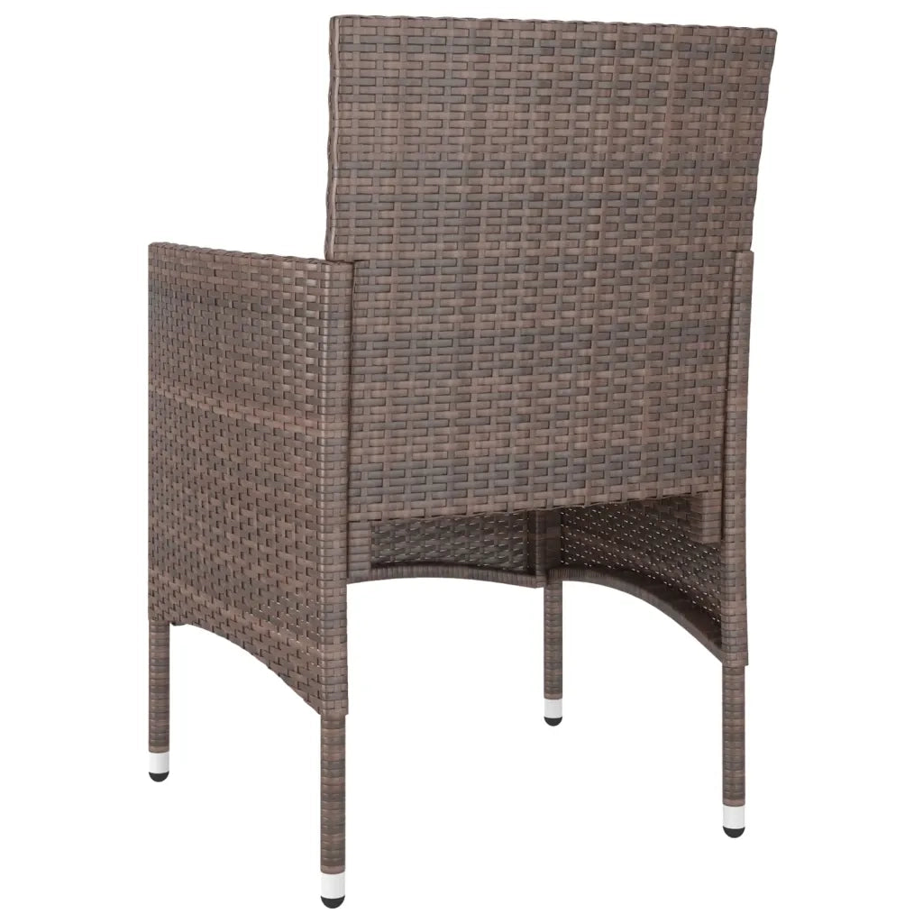 Set Sedie da Giardino e Poggiapiedi 4 pz in Polyrattan Marrone 310613