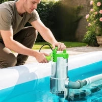 Pompa di Drenaggio per Acque Sporche, Capacità 18000 L/h, 1100 W, 16x14x27 cm, Verde