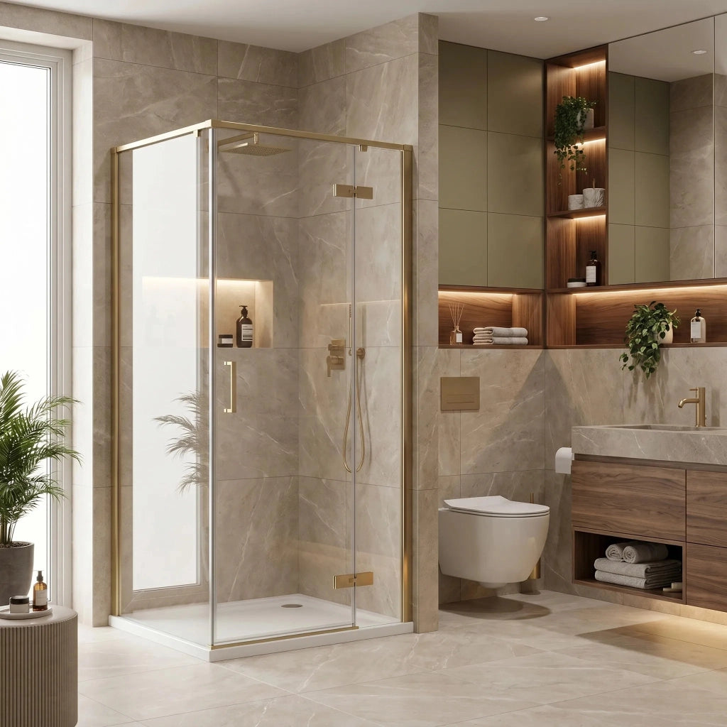 Cabina Doccia Rea Bruno 90x90 Brush Gold