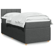 Giroletto a Molle con Materasso Grigio Scuro 90x190 cm Tessuto