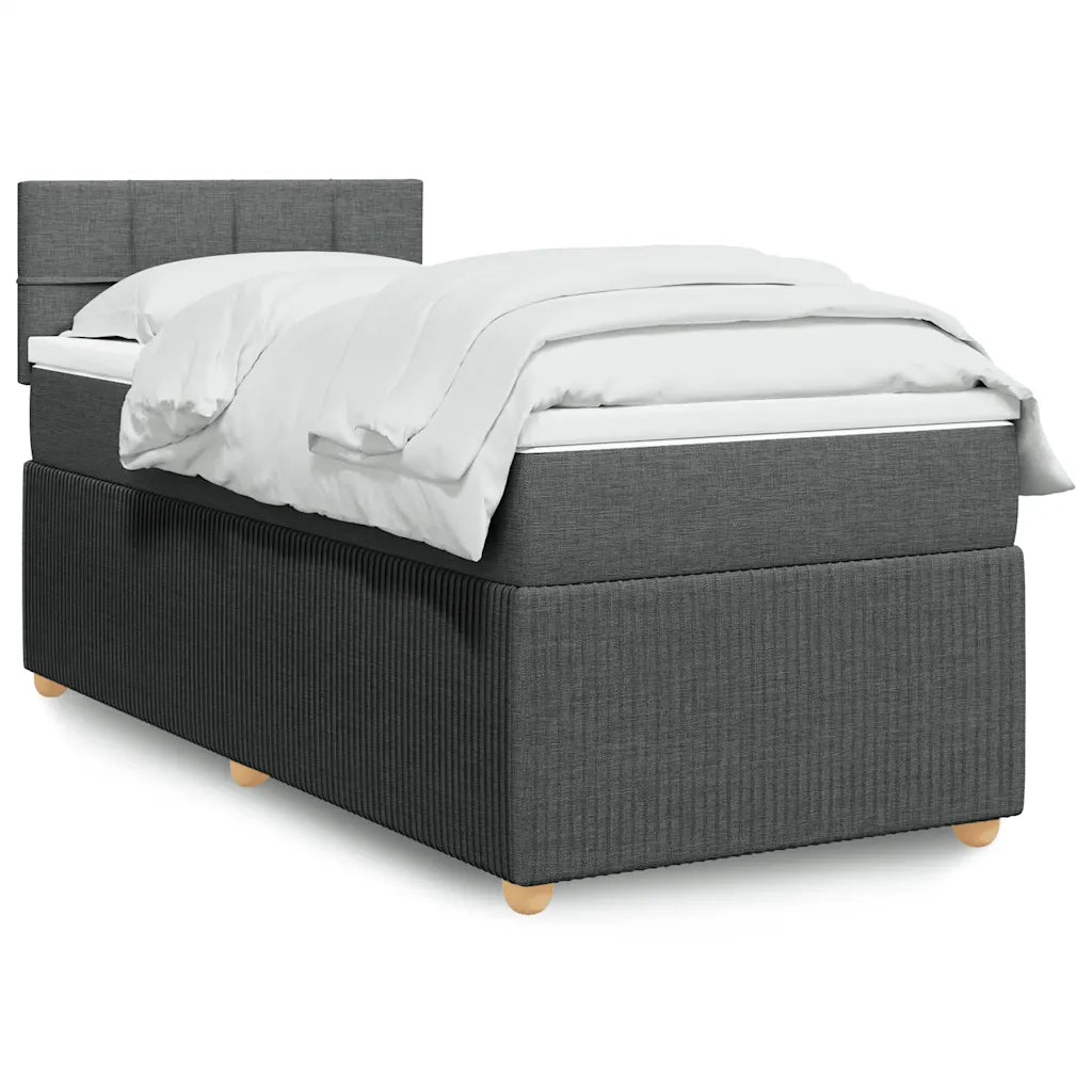 Giroletto a Molle con Materasso Grigio Scuro 90x190 cm Tessuto