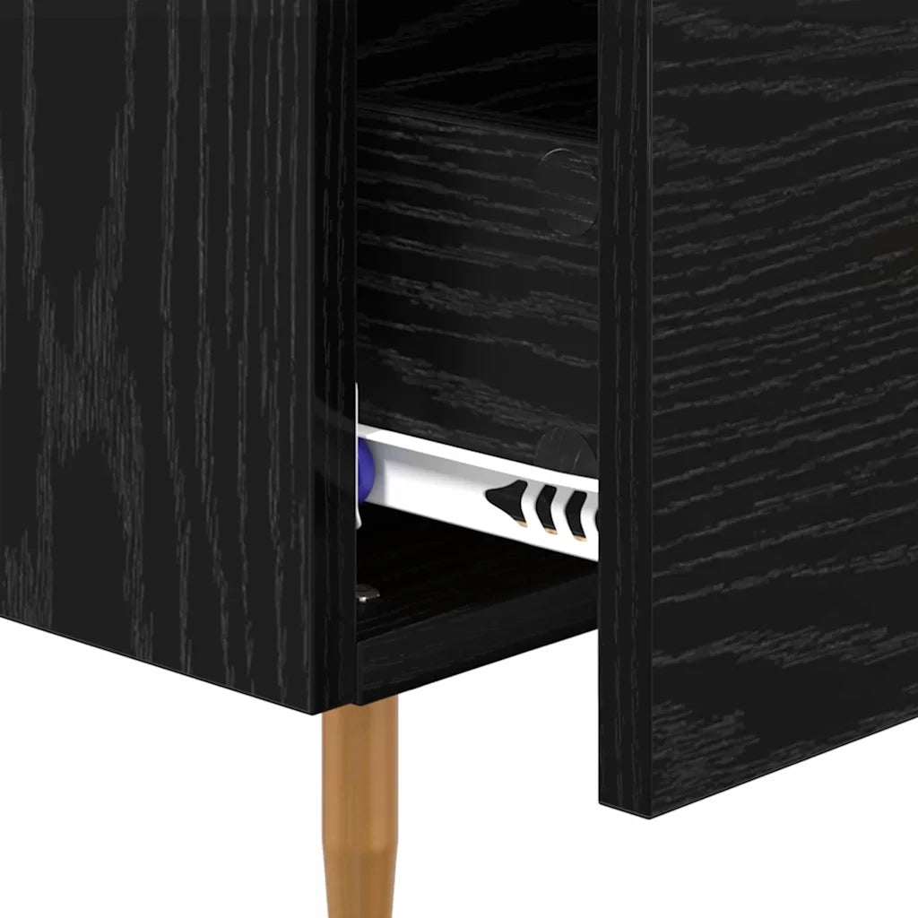 Comodino con cassetto Nero 40 x 35 x 47,5 cm Legno multistrato