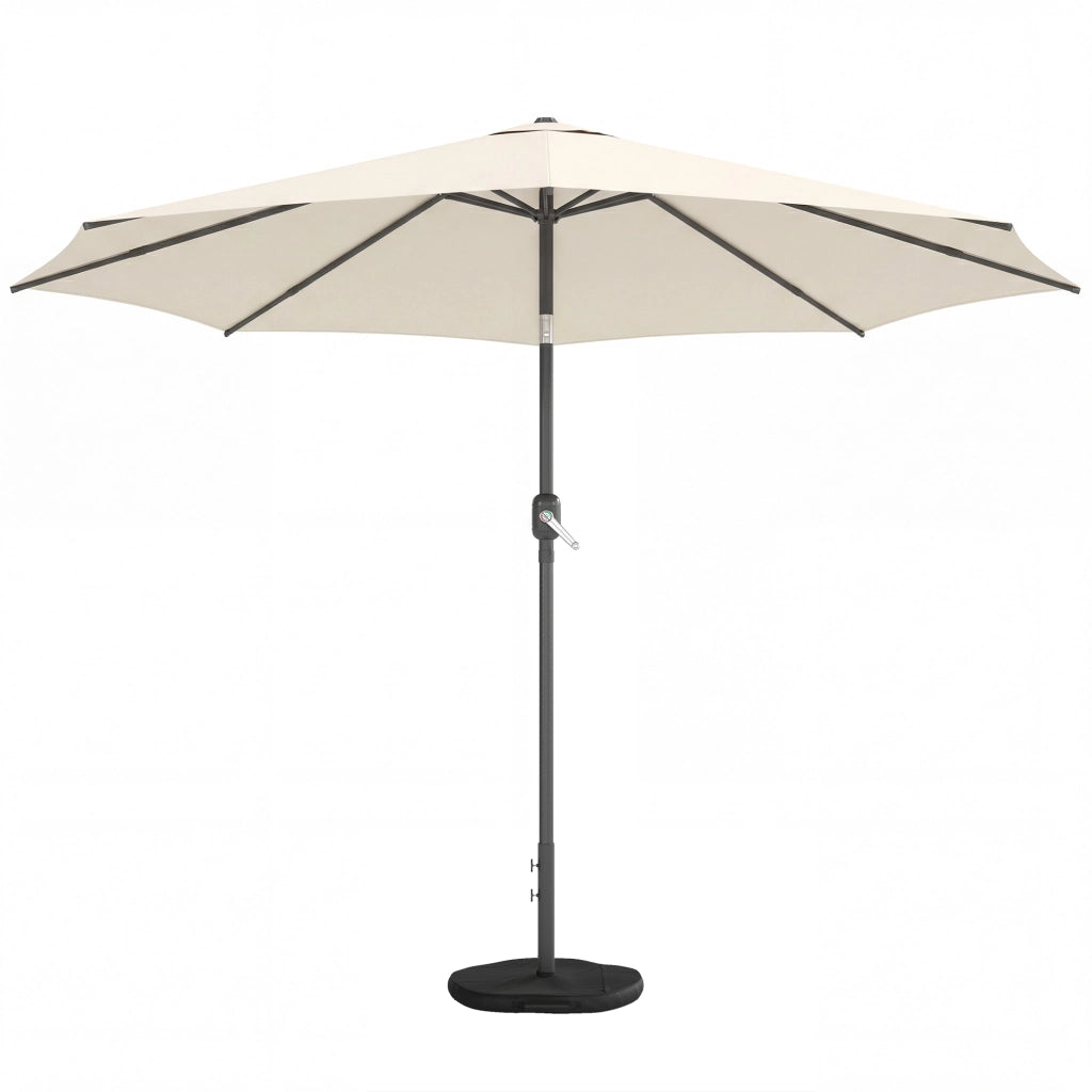 Ombrellone da balcone pieghevole con manovella e base ¨C zephmum ¨C crema ?300 cm