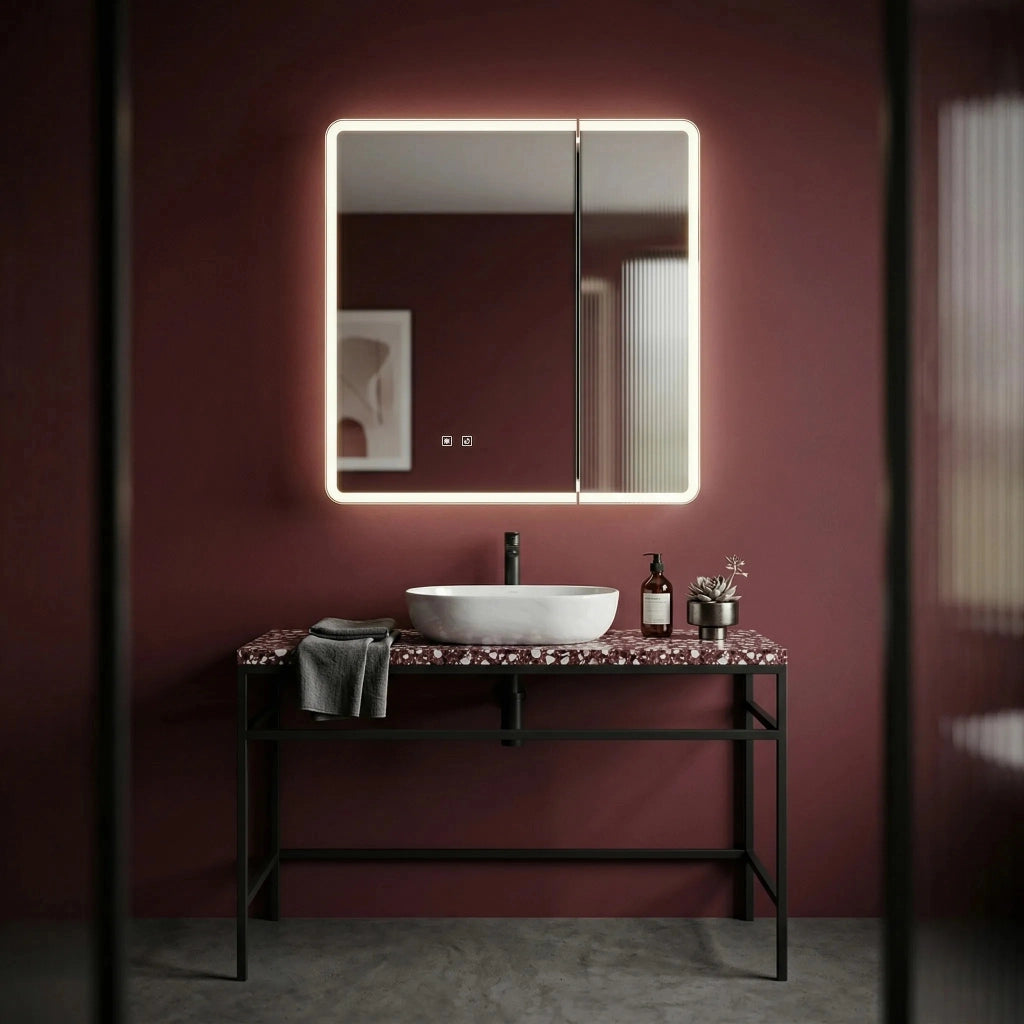 Armadietto Con Specchio Led M1011-60 60x70