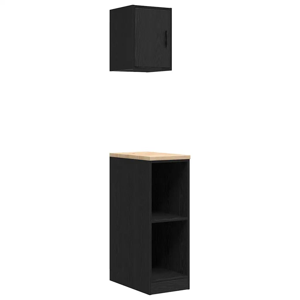 Armadi da Garage 2 pz Neri in Legno Multistrato 3328261