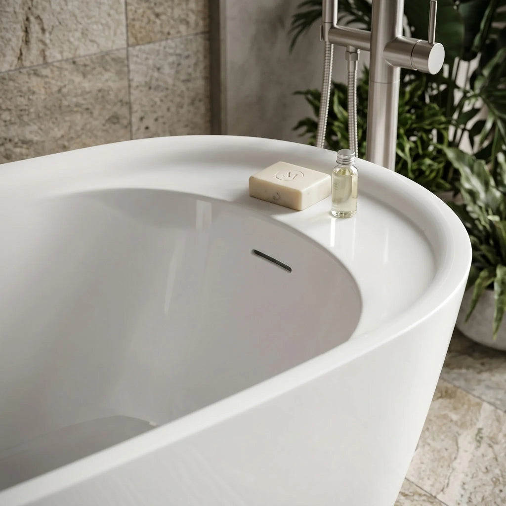 Vasca Da Bagno Freestanding Rea Orte 170 Copritappo rame spazzolato