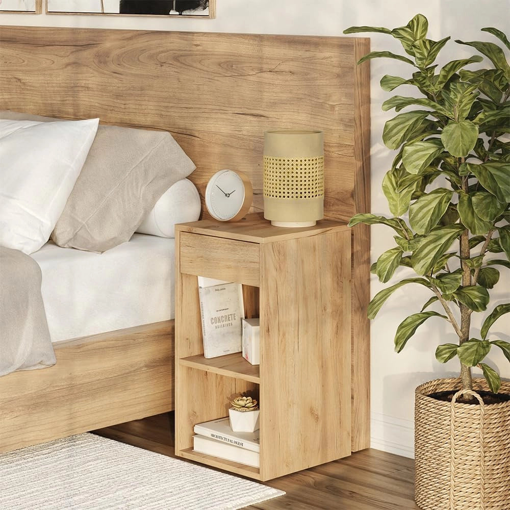 Comodino Dany, Quercia dorata, Set di 2