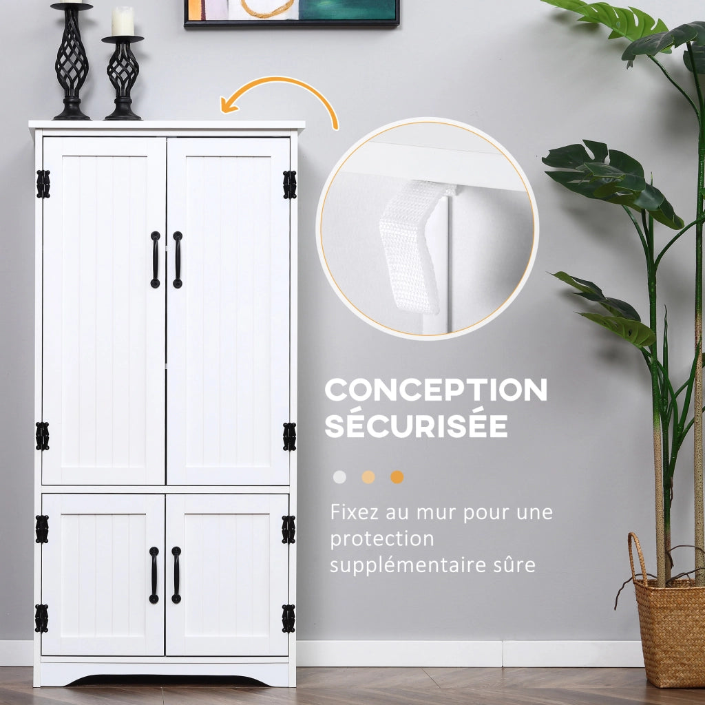 Credenza da cucina ¨C Xylo ¨C bianco con 2 ante e 3 ripiani in MDF