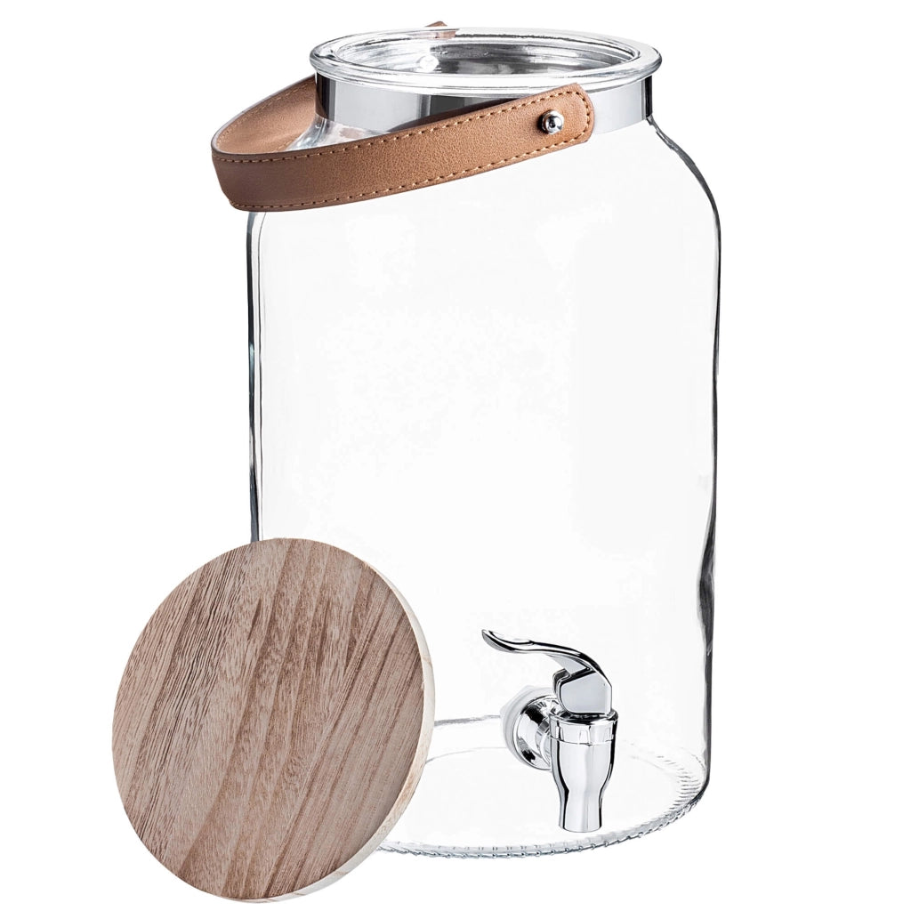 Brocca KADAX con rubinetto da 5,6 litri in vetro per limonata, bevande e acqua.