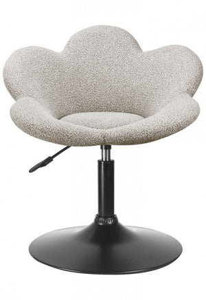 Set 2 Poltroncine da Soggiorno 69x55x69/81 cm in Schiuma Poliuretanica Fleur Nero-Beige