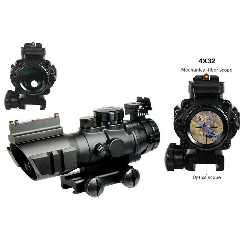 Trade Shop - Mirino Ottico Di Precisione Per Carabina Fucile Con Reticolo Illuminato 4x32 -