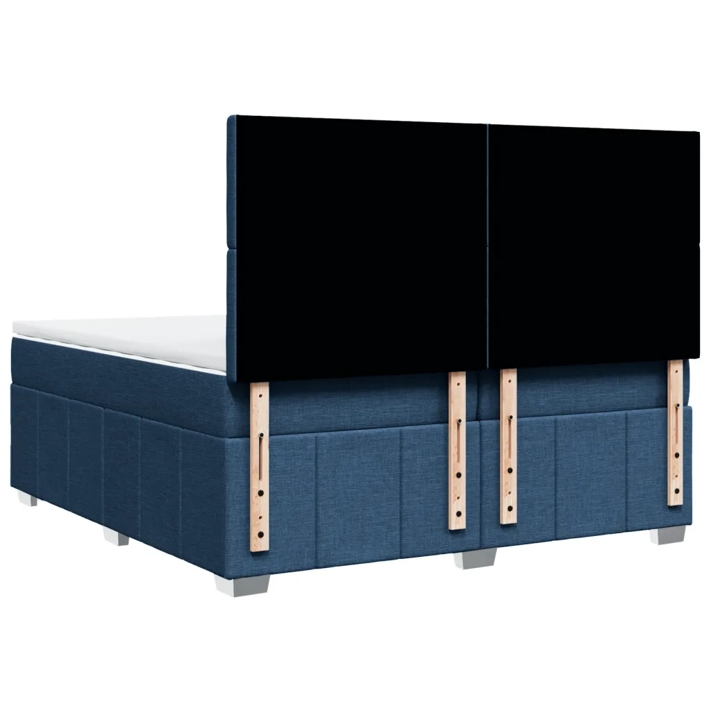 Giroletto a Molle con Materasso Blu 200x200 cm in Tessuto