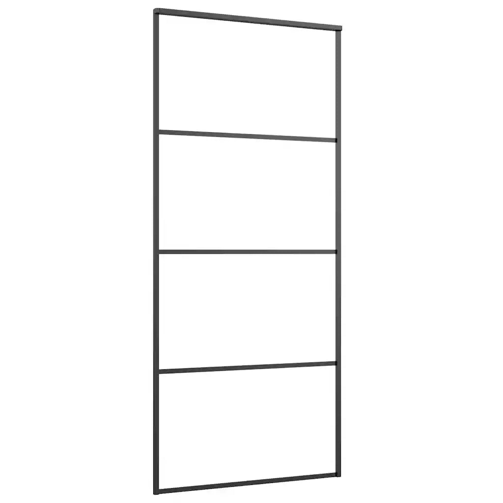 Porta Scorrevole con Ferramenta 90x205cm Vetro ESG Alluminio 3332871