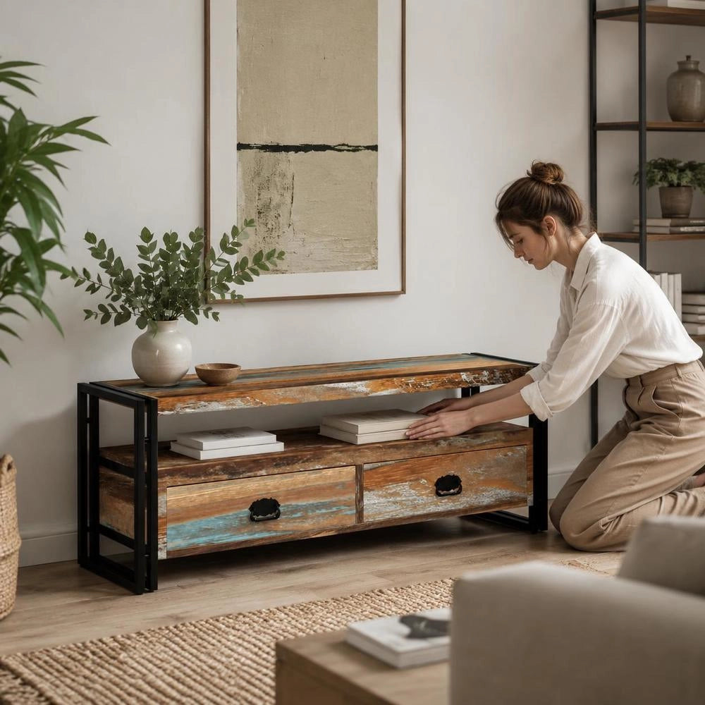 TV Cabinet Made Of Solid Reclaimed Wood