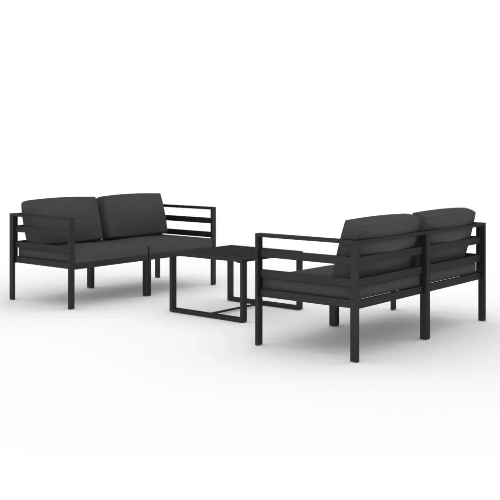 Set Divani da Giardino 5 pz con Cuscini in Alluminio Antracite cod mxl 35819