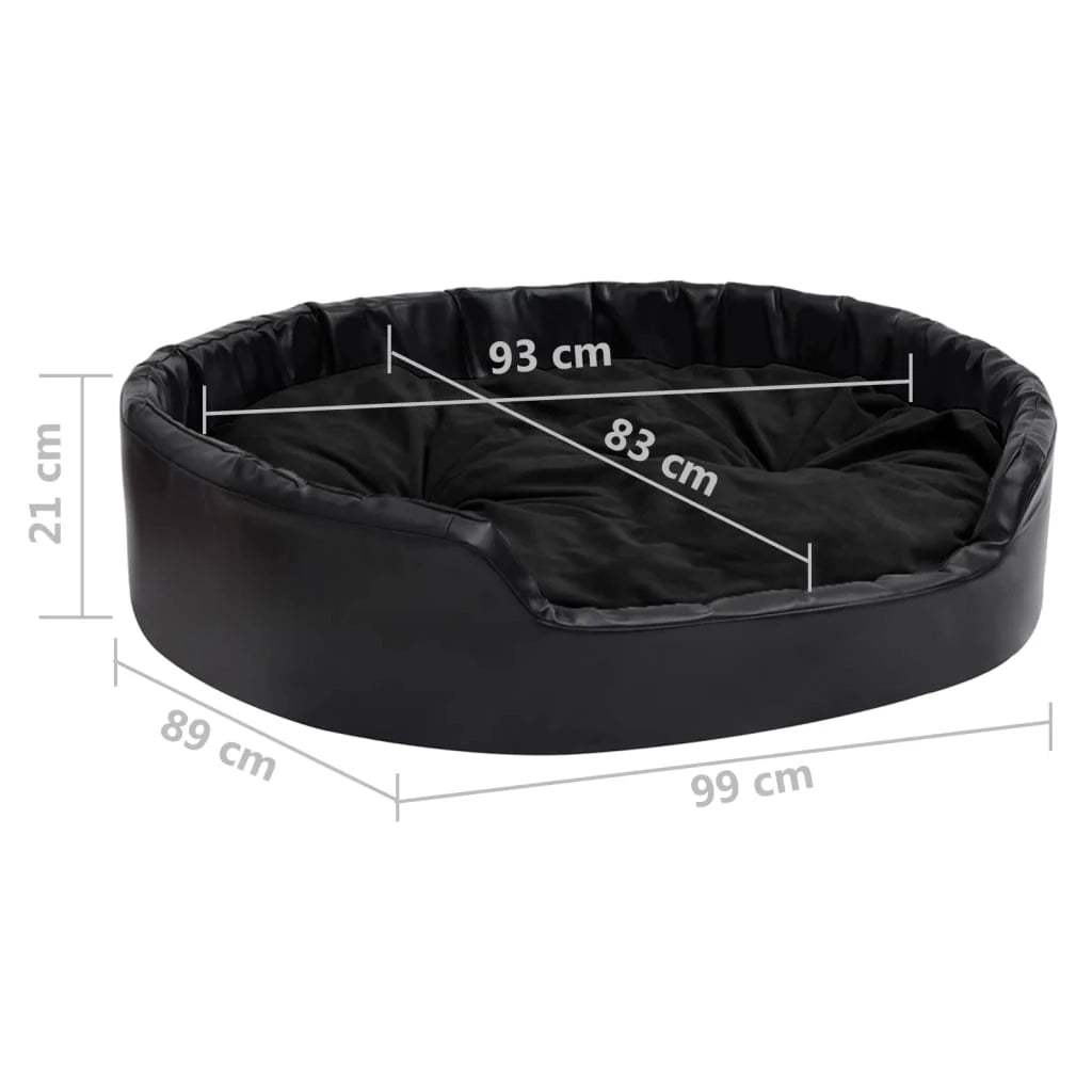 Cuccia per cani 99 x 89 x 21 cm Peluche e similpelle nera 02_0043221