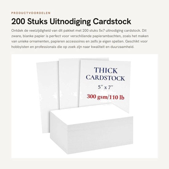 Invito 200 pezzi - Carta da invito 5x7 - Pesantezza 300 g/m² - Versi - Accessori in carta - Libretti artigianali - Carta da lettera