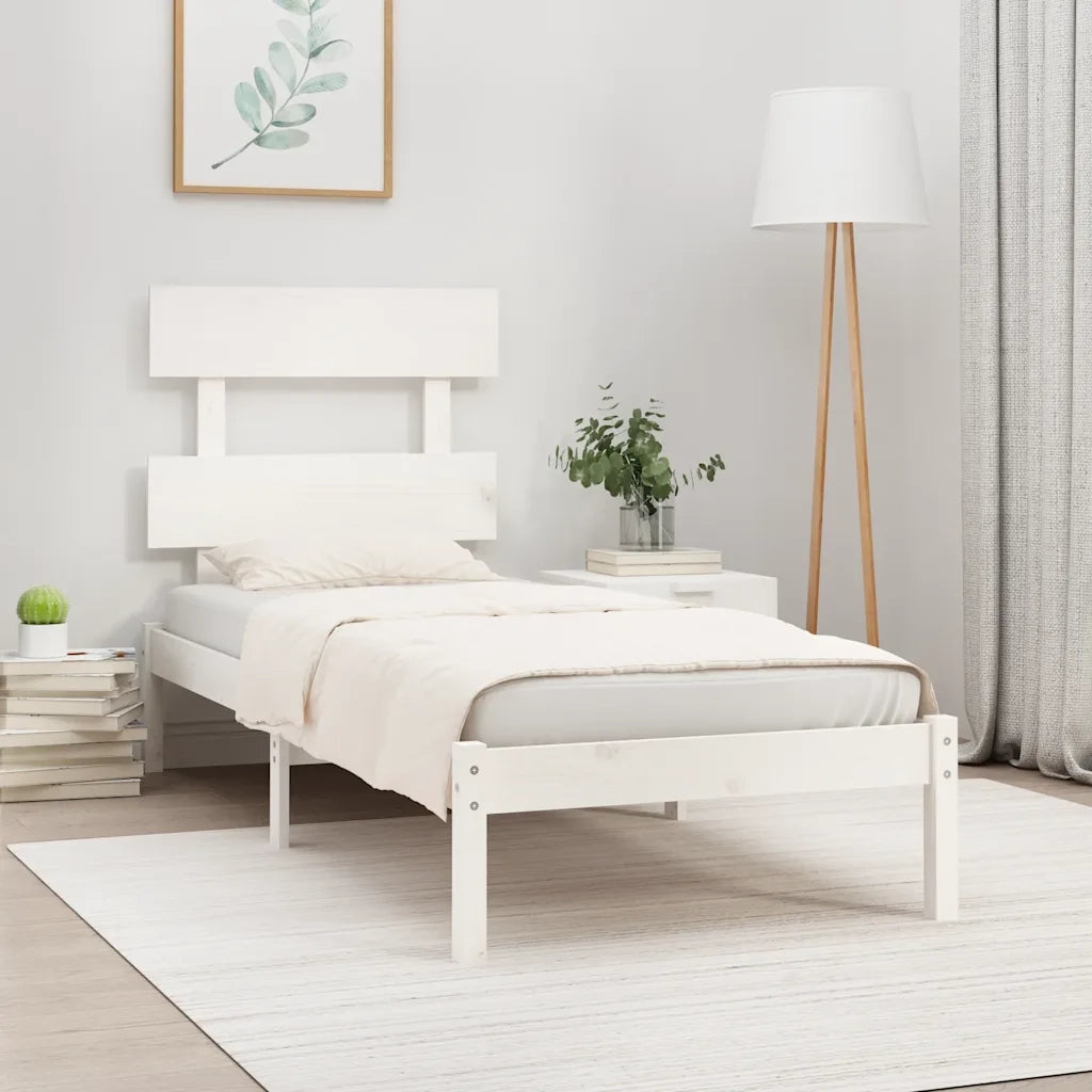 Giroletto Bianco in Legno Massello 90x190 cm Single 3104639