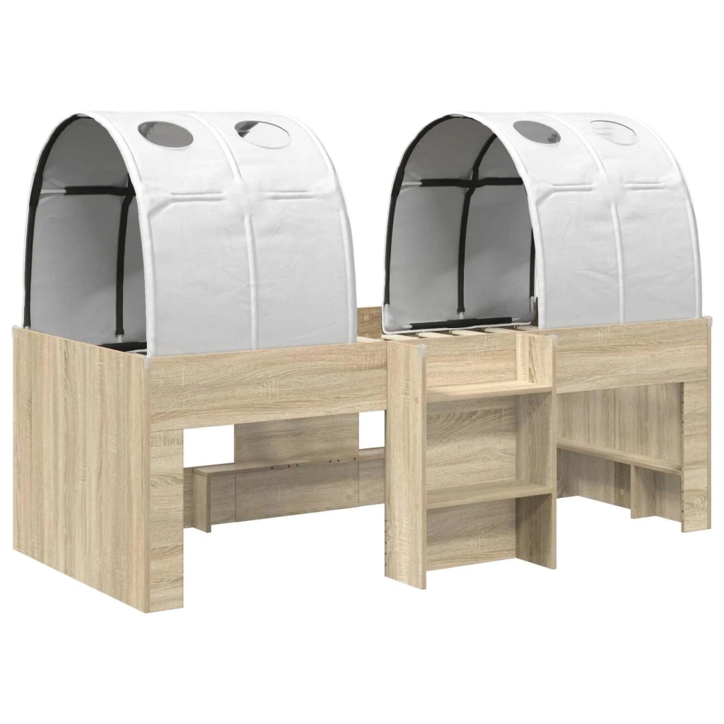 Letto con Tunnel 3 pz Rovere Sonoma e Bianco 3423569