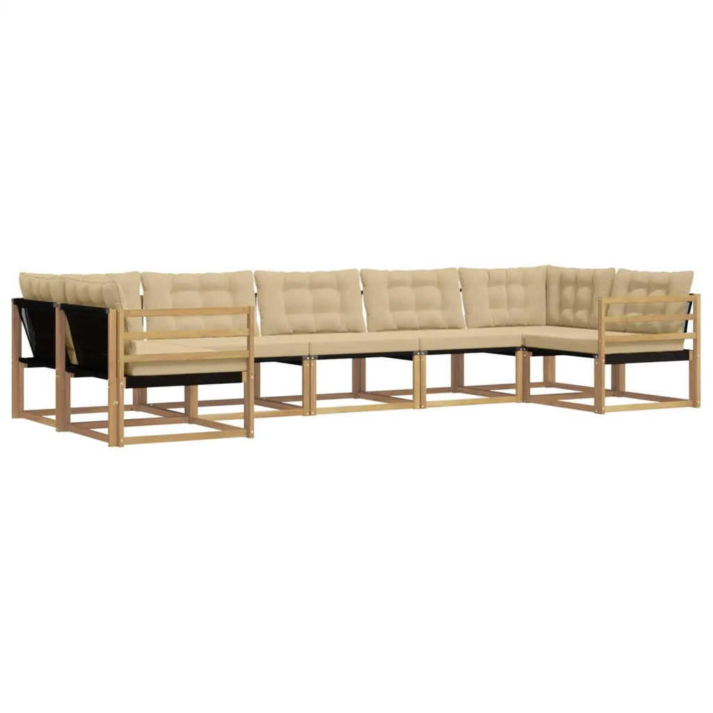 Set di divani da esterno 7 pz Bianco e Beige 3389035