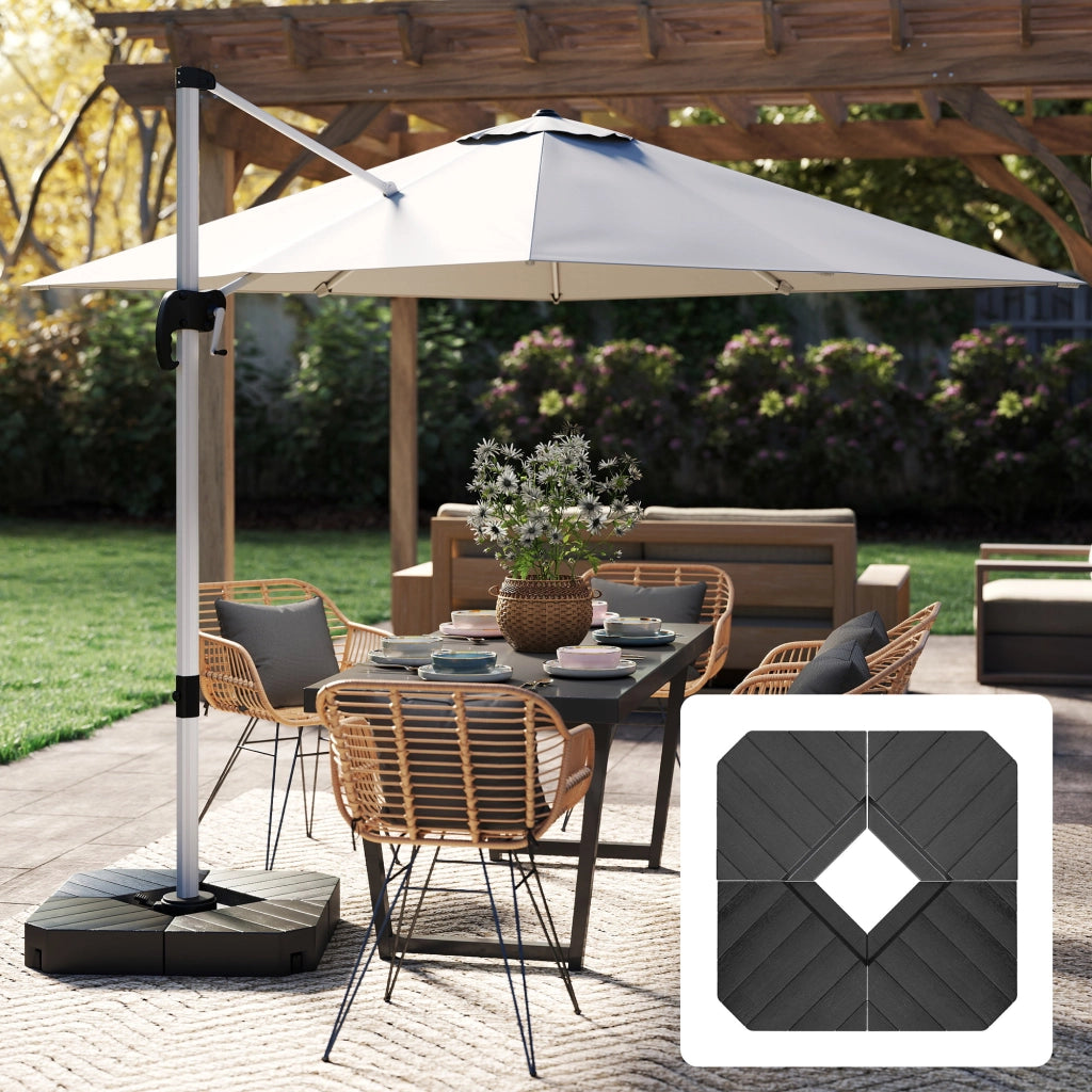Base per ombrellone riempibile con acqua e sabbia ¨C Xylo ¨C plastica nero 80x80x13 cm