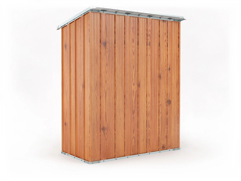Casetta da giardino in lamiera zincata box acciaio 155x100cm x h 192cm - 50kg - 1,55mq - LEGNO