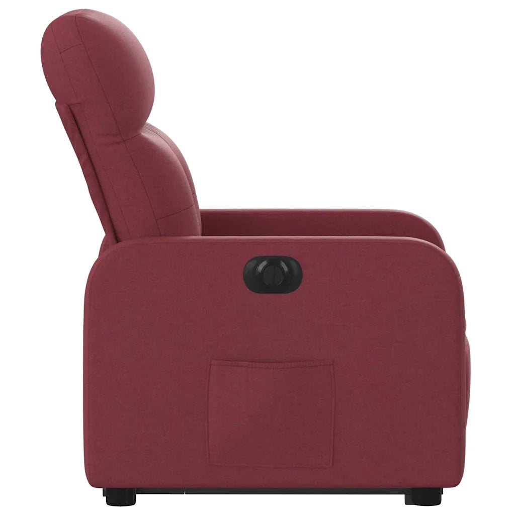 Poltrona Alzapersona Reclinabile Elettrica Rosso Vino Tessuto 3206816