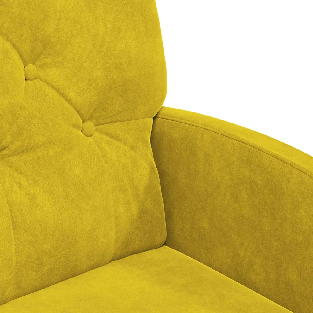 Sedie da Pranzo con Ruote 2 pcs Giallo 58 x 67 x 97 cm Velluto