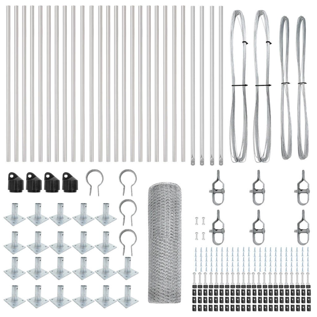 Recinzione Esagonale 1x50 m Acciaio Zincato