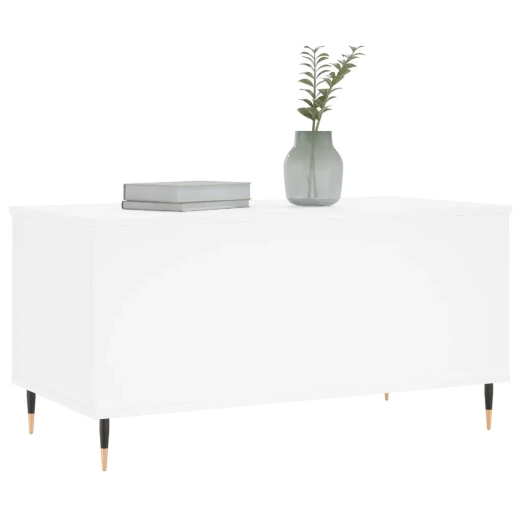 Tavolino da salotto | Tavolino da caff¨¨ | Tavolino da Soggiorno Bianco 90x44,5x45 cm in Legno Multistrato