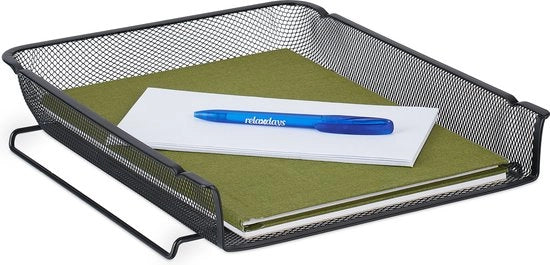 Borsa per lettere metallica - ripiegabile - 6,5 x 28,5 x 34 cm - A4 - organizzatore per ufficio