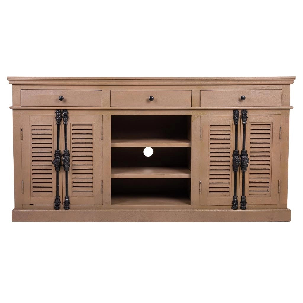 Credenza in legno e metallo marrone 173x41x89h