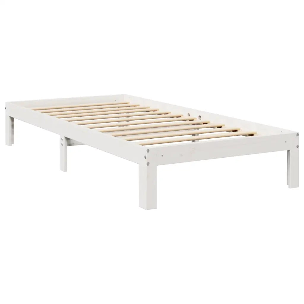 Letto con Libreria senza Materasso-Struttura Letto con contenitore 75x190 cm in Legno Pino 233718
