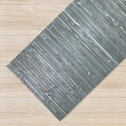 Tappeto Passatoia In Vero Bamboo Tappeto Cucina Ingresso In Legno Antiscivolo Aderente Lavabile E Antimacchia Tagliabile  - Grigio - 50x300 cm