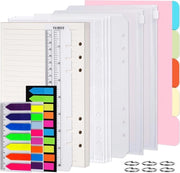 Set di quaderni da appunti A5 - Carta per scrivere - Quaderno A5 con cerniera - Foglietti colorati.