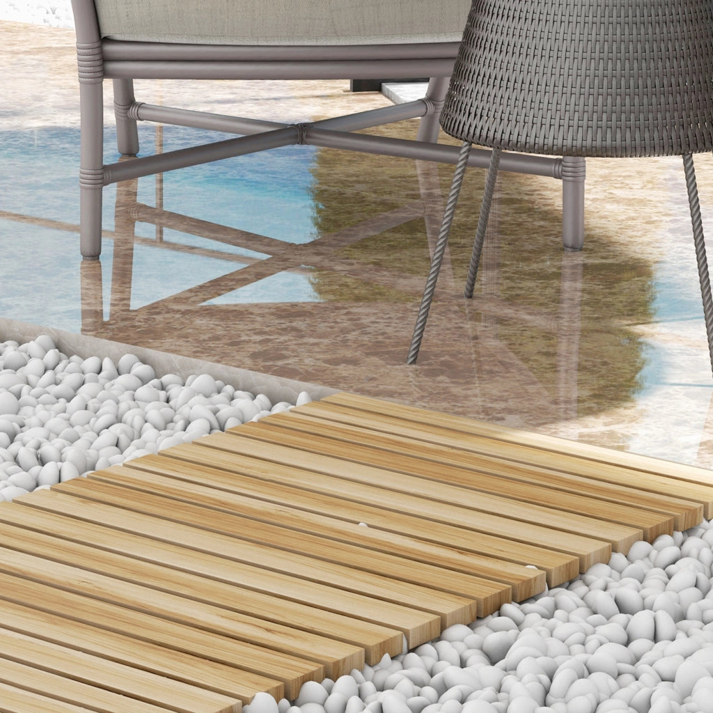 Passerella da Giardino Rotolabile ¨C zephmum ¨C Legno di Abete Naturale 120x47x1 cm