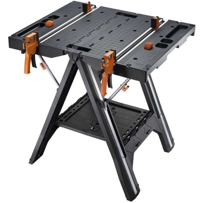 Tavolo da Lavoro Portatile WX051 Pieghevole con Morsetti 78,8x63,5 cm per Fai da Te e Officina - Worx