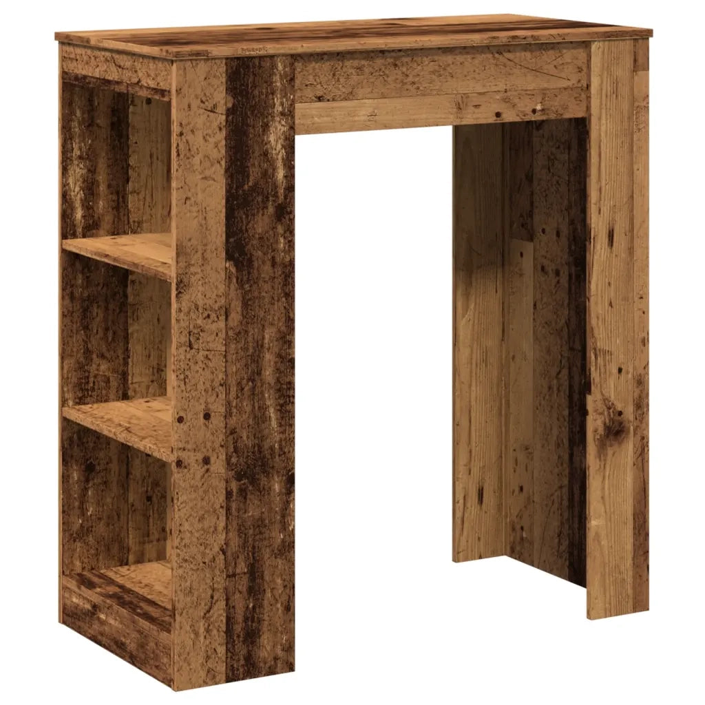 vidaXL Tavolo Bar con Rastrelliera Antico 95x47x103,5 cm Multistrato