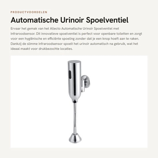Urinoir automatico con sensore infrarosso - Efficiente e igienico - Montaggio a parete in ottone - Intelligente sistema di pulizia - Adatto per...