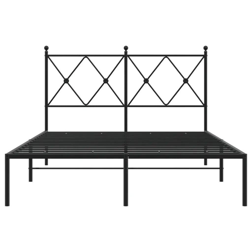 Giroletto con Testiera in Metallo Nero 120x200 cm