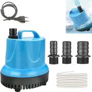 Pompa di ricircolo silenziosa per acquario e giardino - 20W, 1500 l/u, Inclusa 3 assestatori e 1,5m tubo