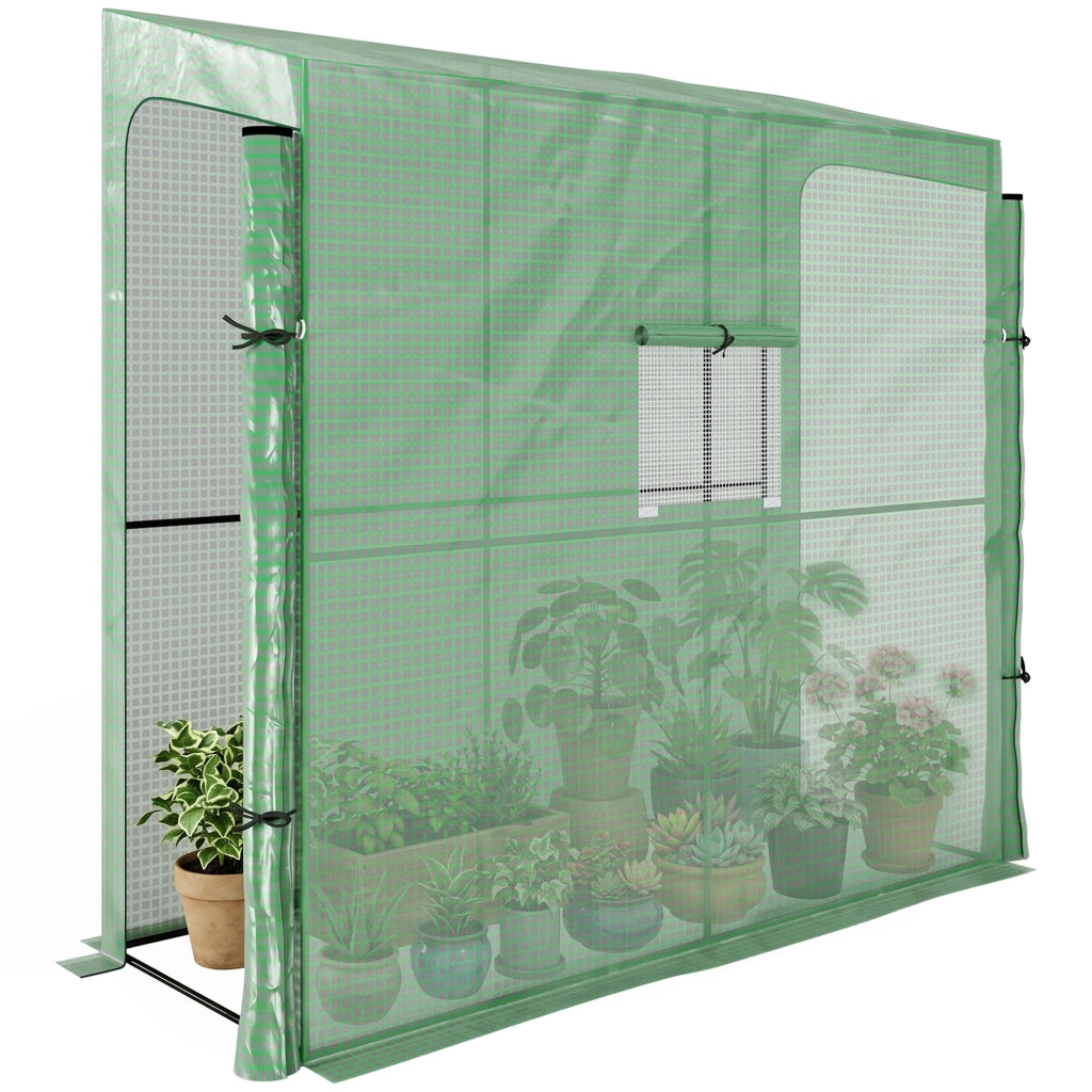 Serra da Giardino a Muro con 2 Porte Avvolgibili ¨C Zephmum ¨C 200x80x200cm Verde