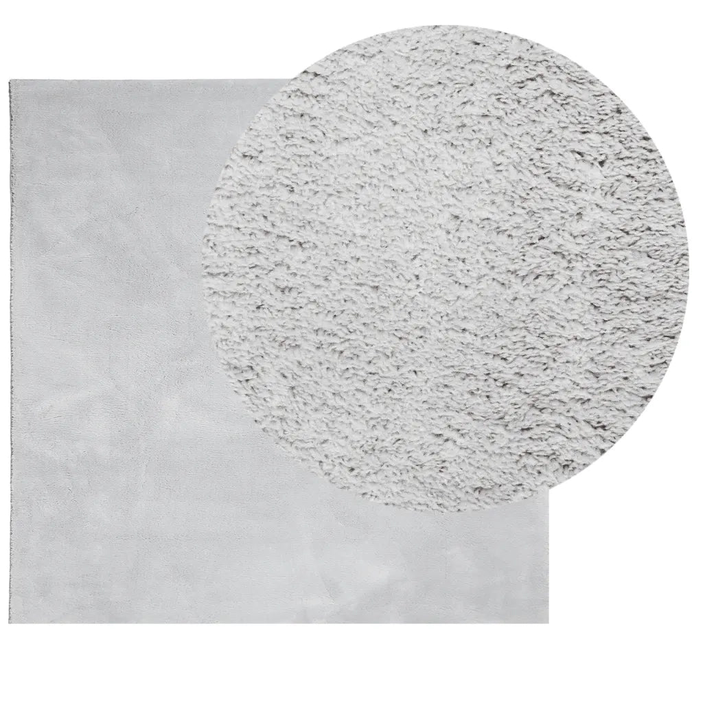 Tappeto a Pelo Corto HUARTE Morbido e Lavabile Grigio 240x240cm 375082