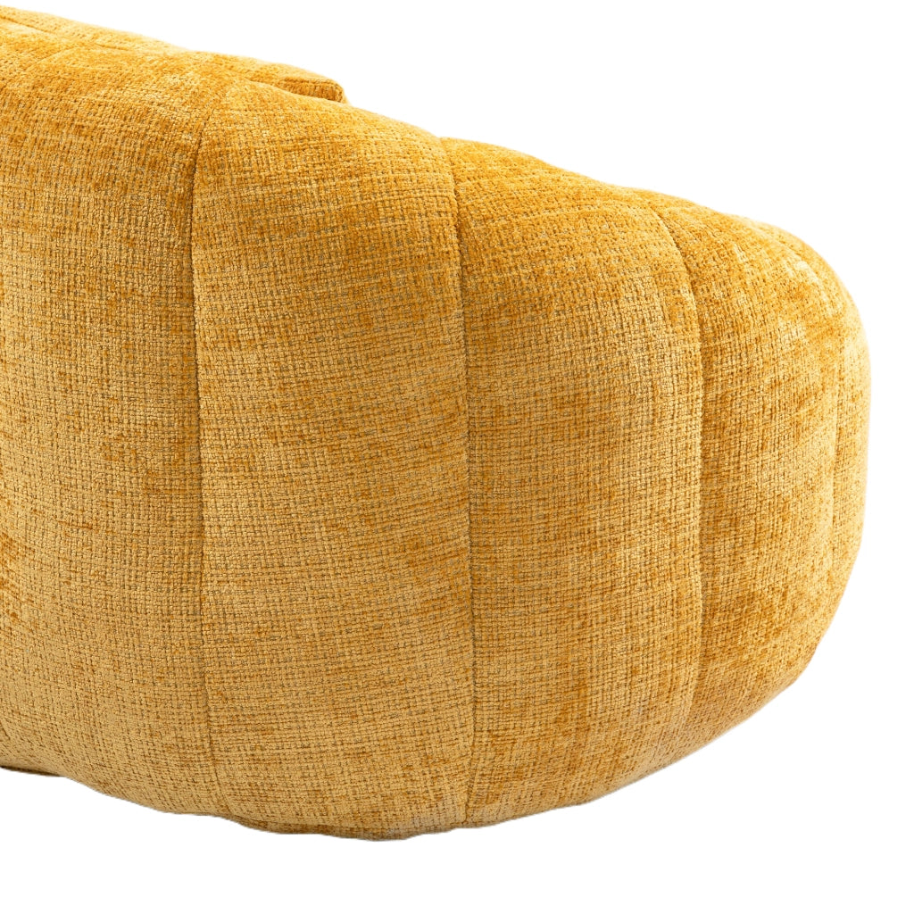Sitzsack Lazy Sofa in Chenille Gialla, divano relax con imbottitura in memory foam, 150x95x63 cm