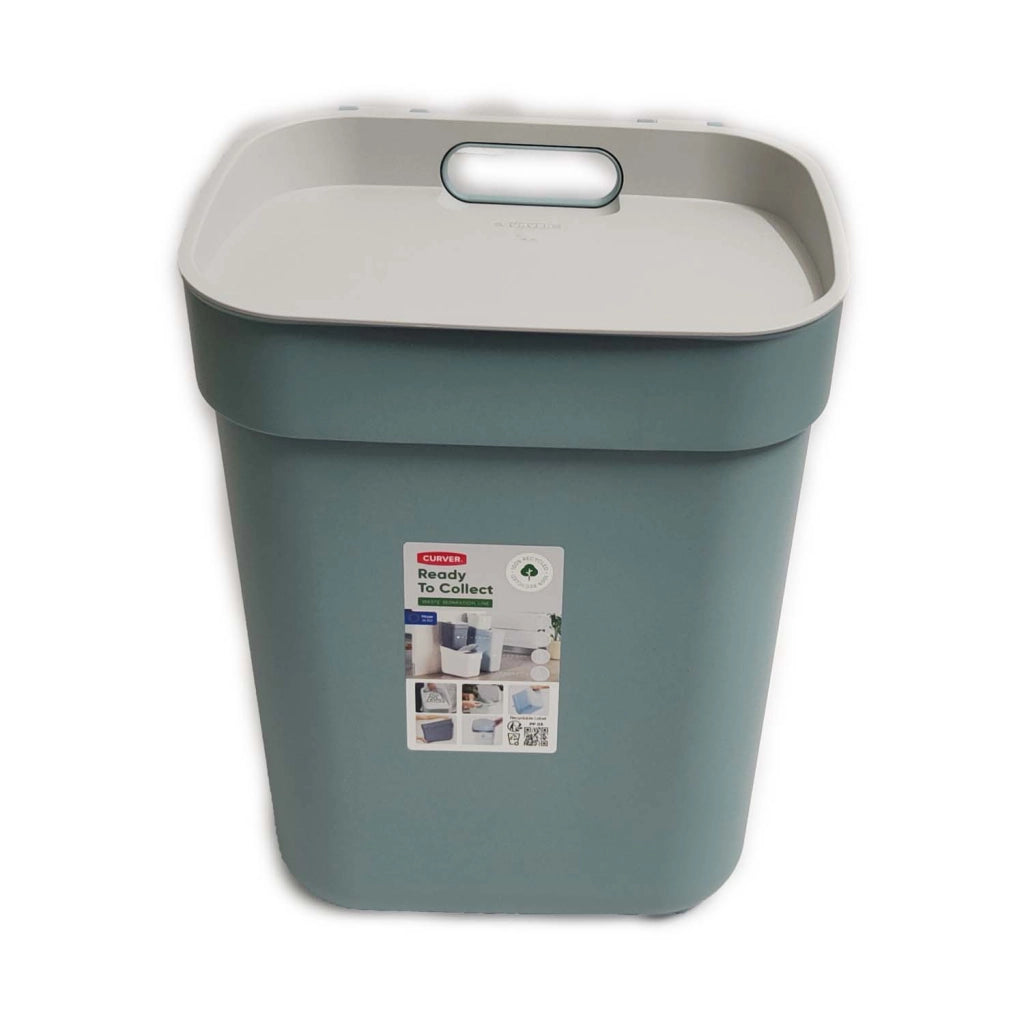 PATTUMIERA CURVER READY GRIGIO / AZZURRO LT. 10 CON FERMA BUSTA