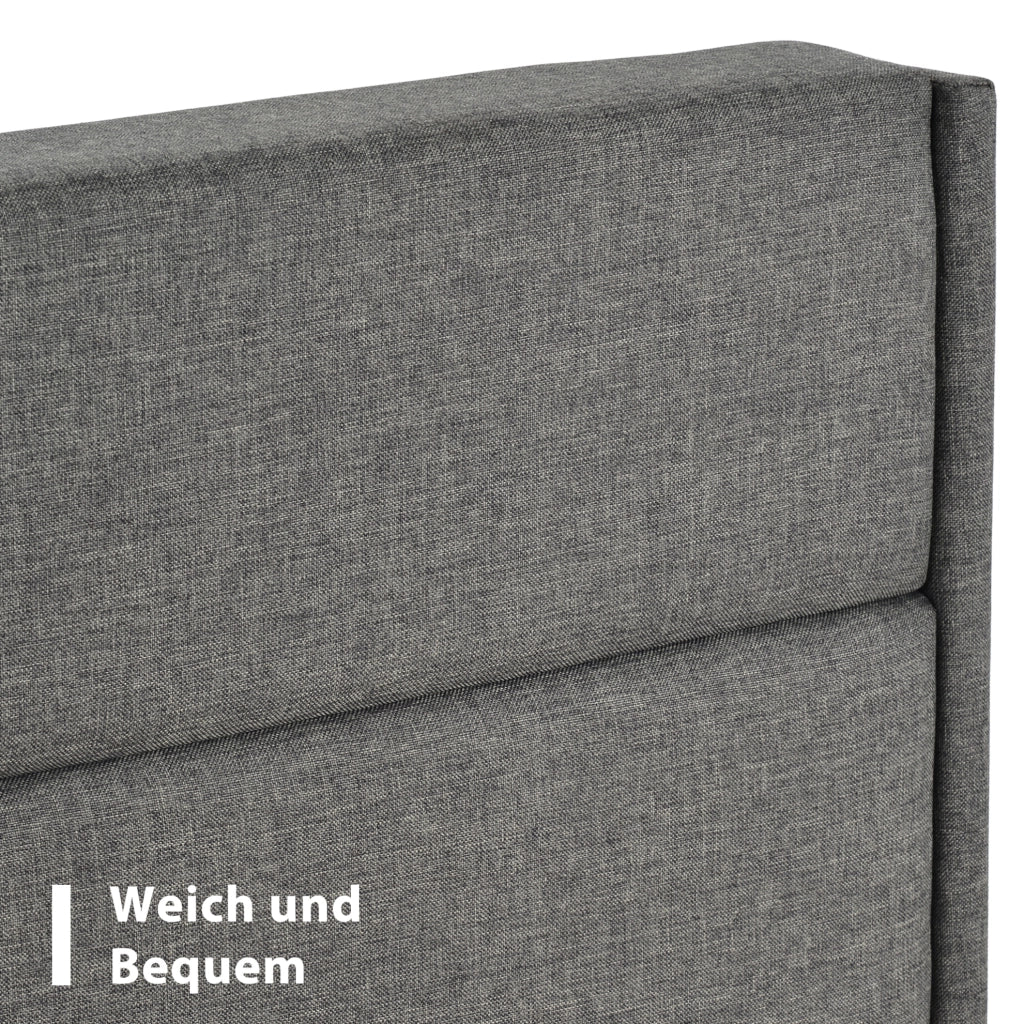 Letto imbottito 90x200 cm con rete e materasso; grigio