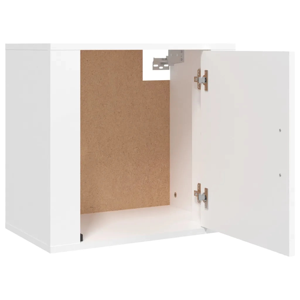 Set di 2 Comodini | Armadio da Notte | Mobiletto da notte a Muro Bianchi 50x36x47 cm