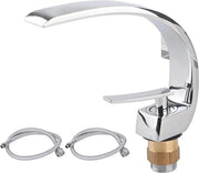 Disegno di Angolo Bagni Cassetta di Acciaio Inox con Rubinetto a Manopola Singola con Tubo da 60 cm.