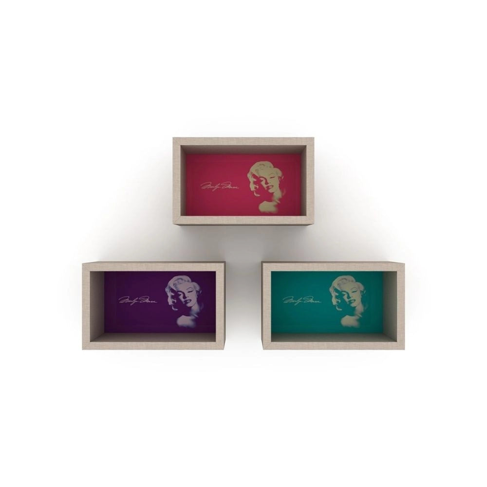 Libreria pensile Monroe 37x17x23 cm composta da 3 quadri